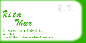 rita thur business card